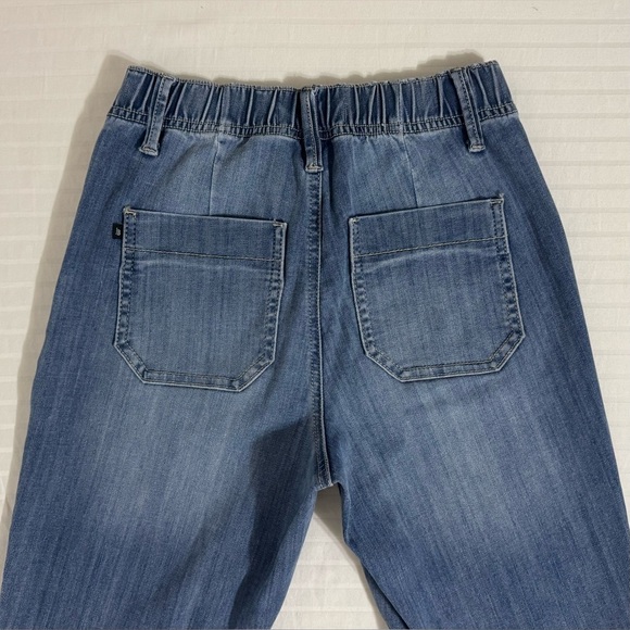 Judy Blue High Rise Boyfriend Jogger Jeans Size 0/24 Blue Drawstring Waist - Picture 5 of 16